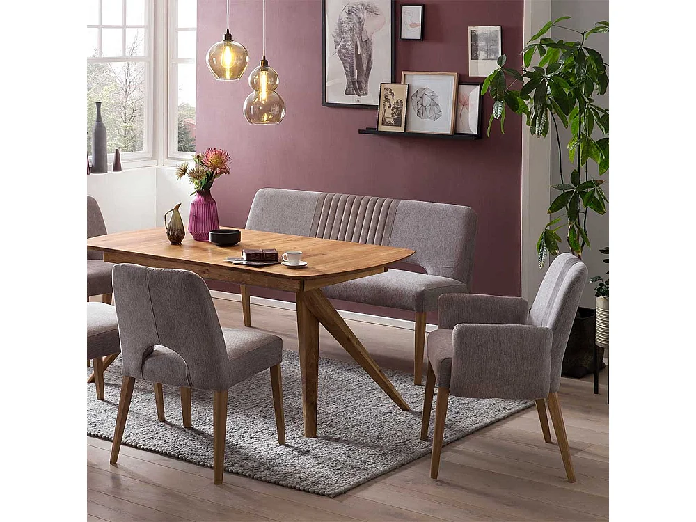 Esszimmerarmlehnstuhl aus Velours Gestell aus Massivholz