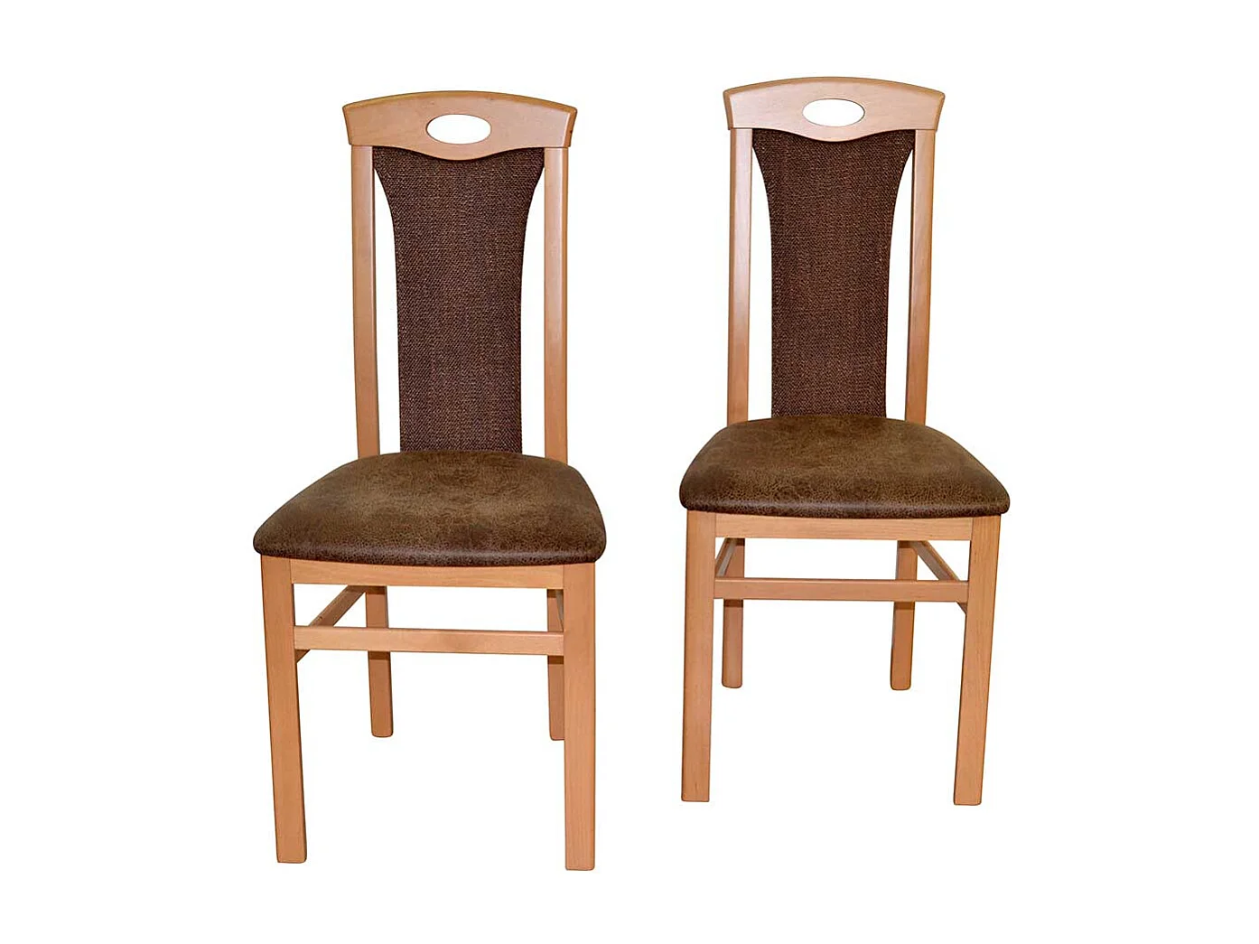 Esstisch Stühle Buche Bezug in Braun 95 cm hoch (2er Set)