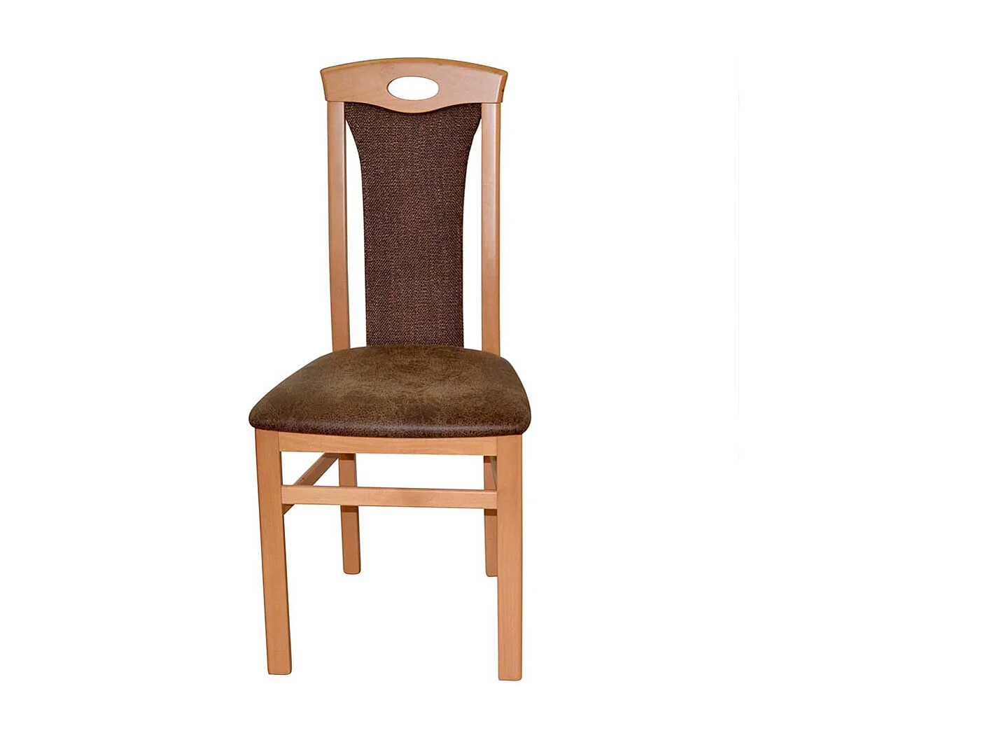 Esstisch Stühle Buche Bezug in Braun 95 cm hoch (2er Set)