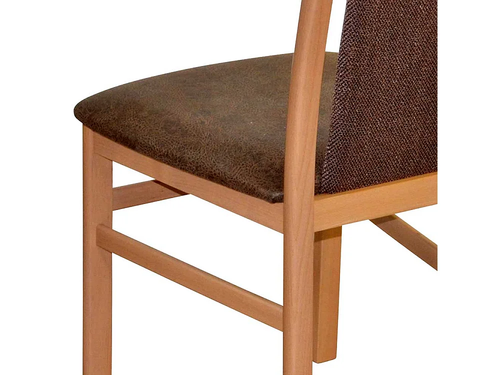 Esstisch Stühle Buche Bezug in Braun 95 cm hoch (2er Set)