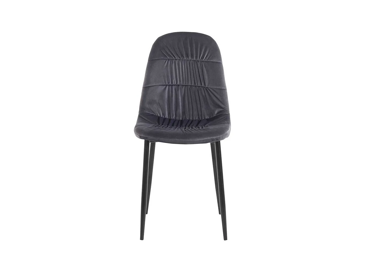 Esszimmer Polsterstühle in Grau Samt Metallgestell schwarz (2er Set)