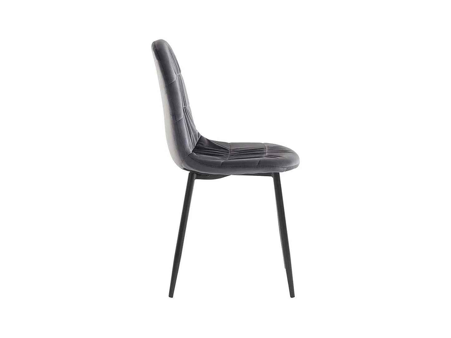 Esszimmer Polsterstühle in Grau Samt Metallgestell schwarz (2er Set)