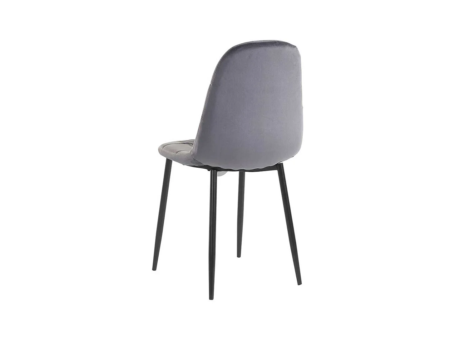 Esszimmer Polsterstühle in Grau Samt Metallgestell schwarz (2er Set)