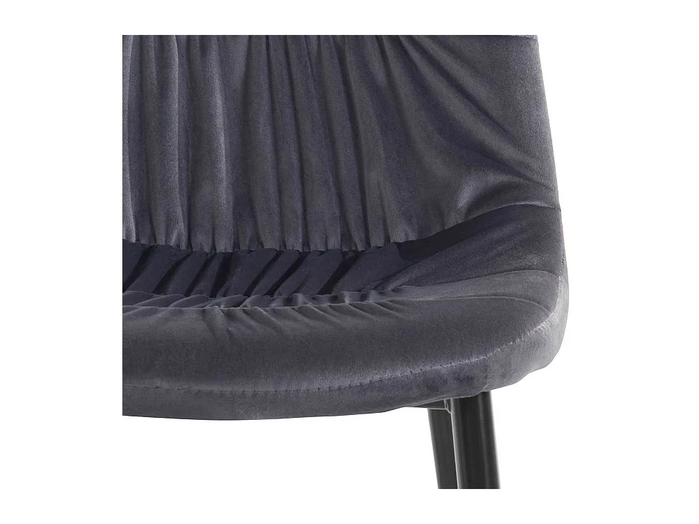 Esszimmer Polsterstühle in Grau Samt Metallgestell schwarz (2er Set)