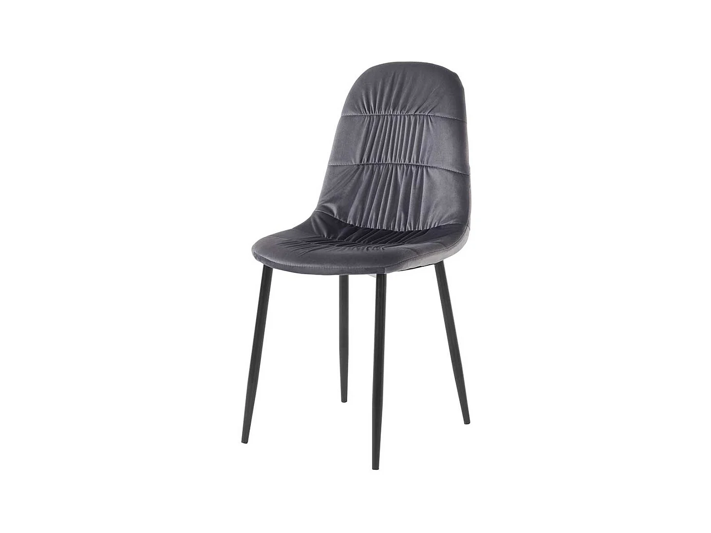 Esszimmer Polsterstühle in Grau Samt Metallgestell schwarz (2er Set)