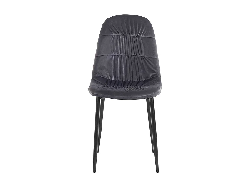 Esszimmer Polsterstühle in Grau Samt Metallgestell schwarz (2er Set)