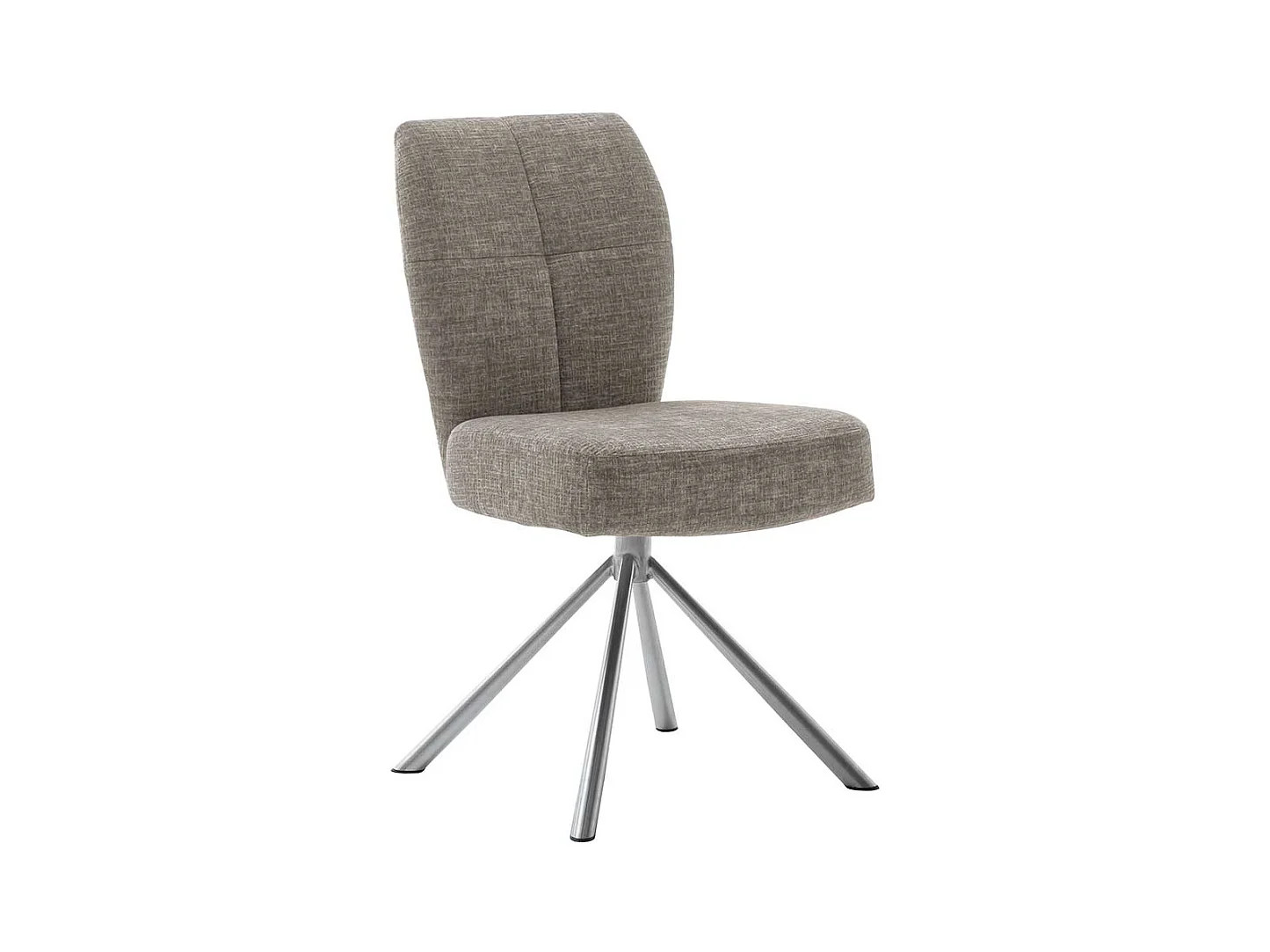 Polsterstühle in Hellbraun Webstoff Edelstahlgestell (2er Set)