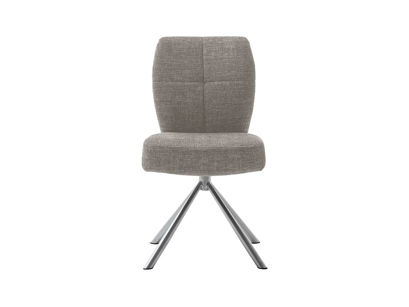 Polsterstühle in Hellbraun Webstoff Edelstahlgestell (2er Set)