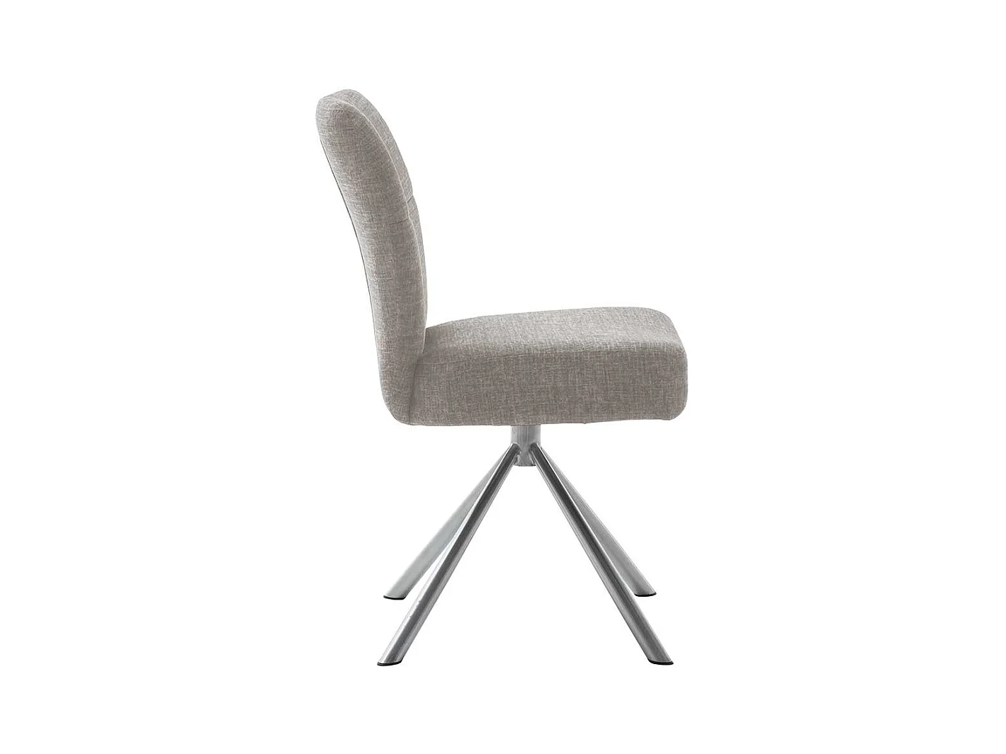 Polsterstühle in Hellbraun Webstoff Edelstahlgestell (2er Set)