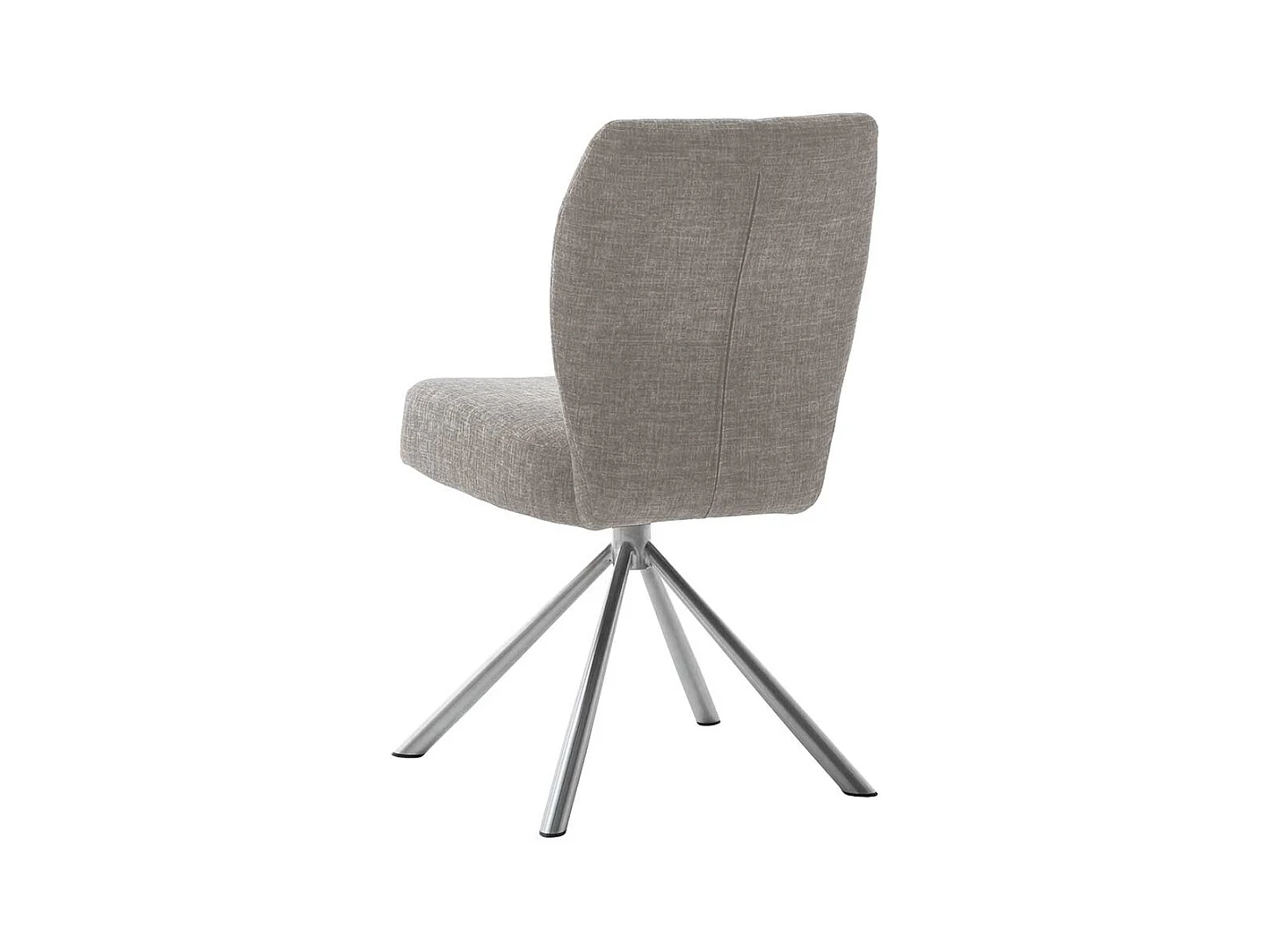 Polsterstühle in Hellbraun Webstoff Edelstahlgestell (2er Set)