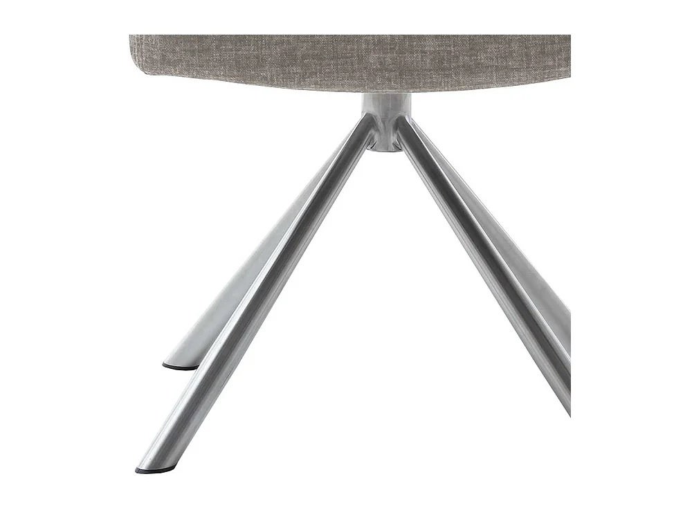 Polsterstühle in Hellbraun Webstoff Edelstahlgestell (2er Set)