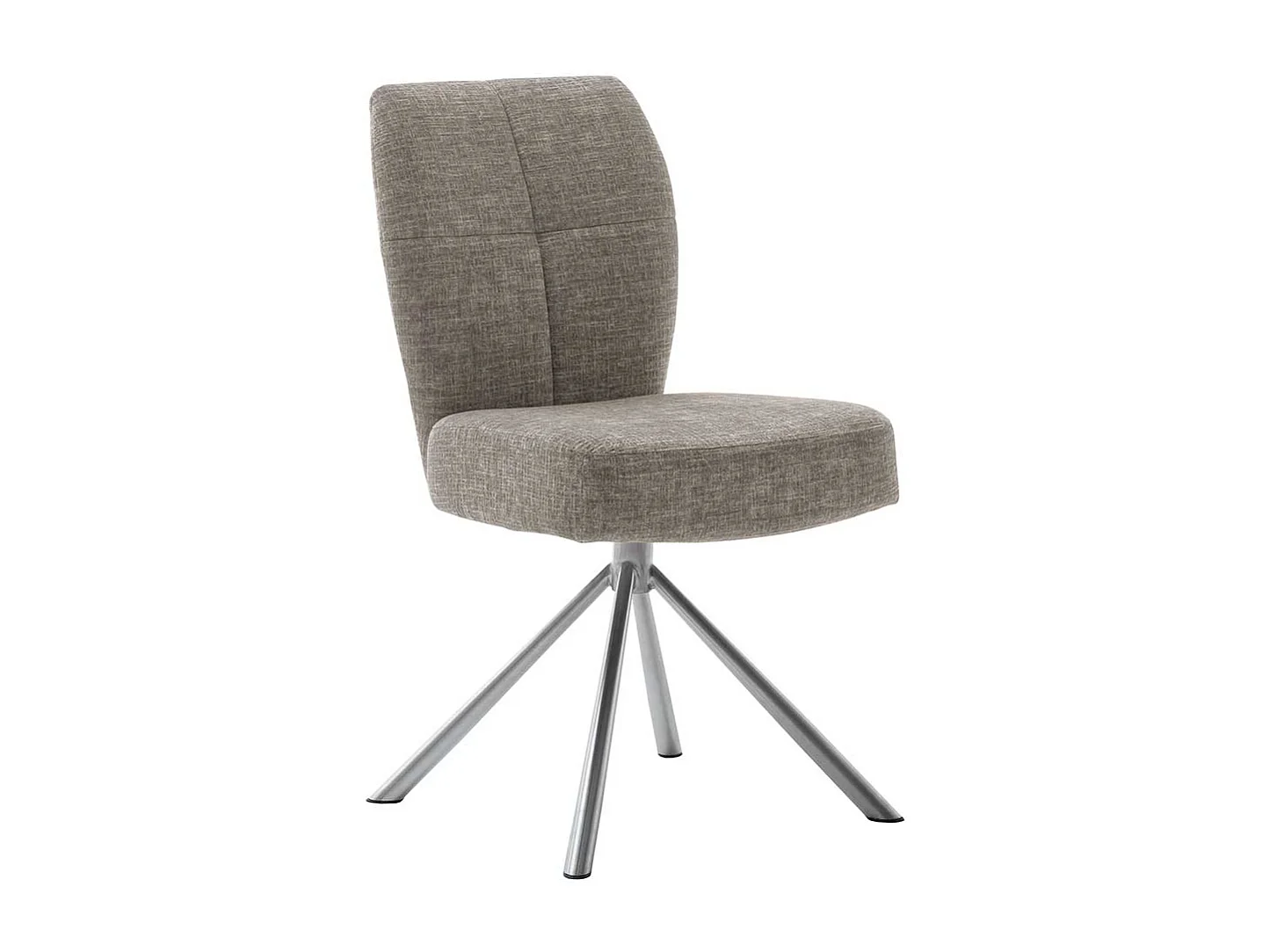 Polsterstühle in Hellbraun Webstoff Edelstahlgestell (2er Set)