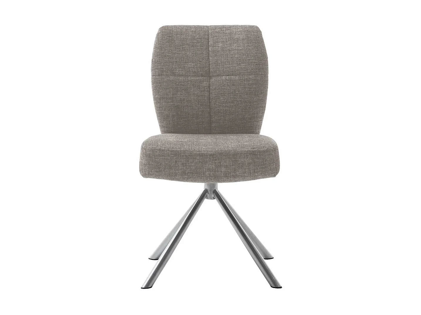 Polsterstühle in Hellbraun Webstoff Edelstahlgestell (2er Set)