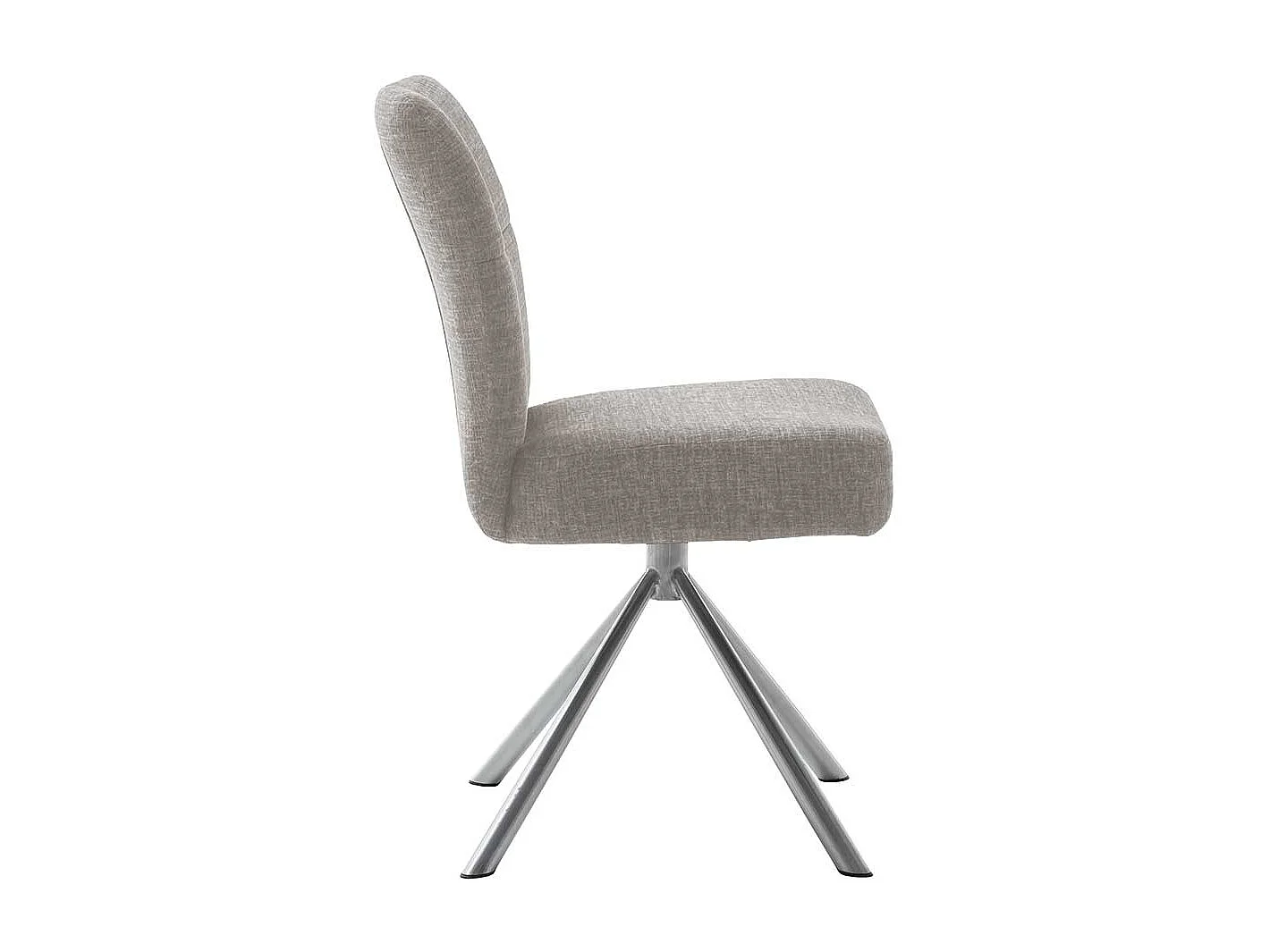 Polsterstühle in Hellbraun Webstoff Edelstahlgestell (2er Set)