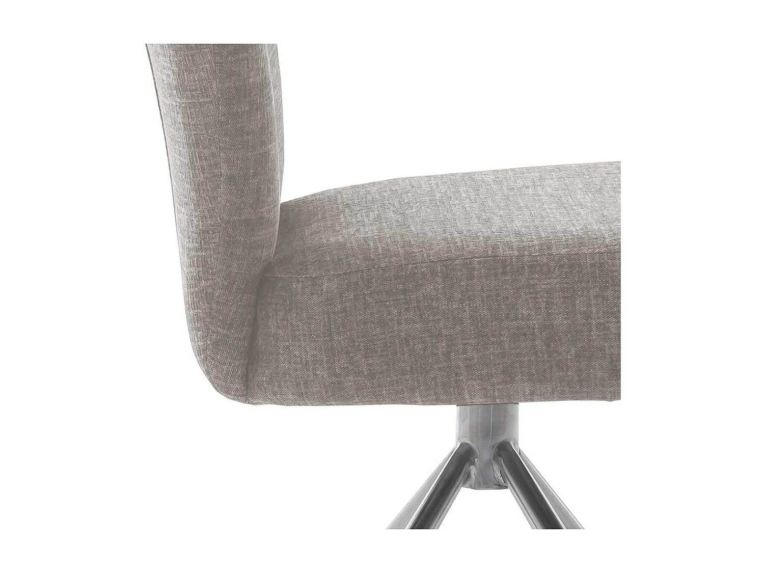 Polsterstühle in Hellbraun Webstoff Edelstahlgestell (2er Set)