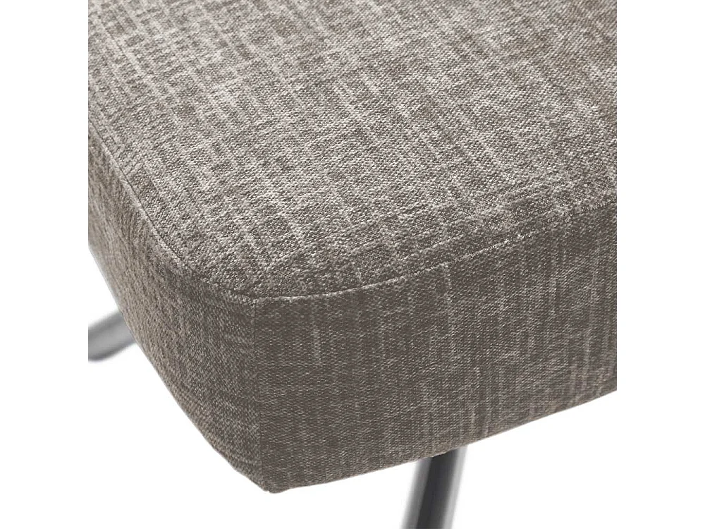 Polsterstühle in Hellbraun Webstoff Edelstahlgestell (2er Set)