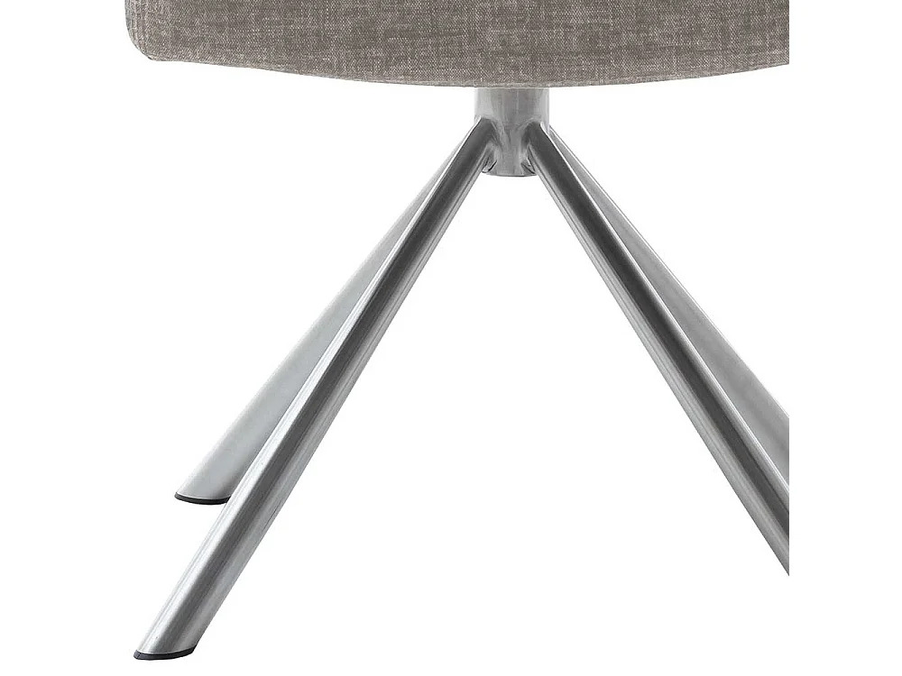 Polsterstühle in Hellbraun Webstoff Edelstahlgestell (2er Set)