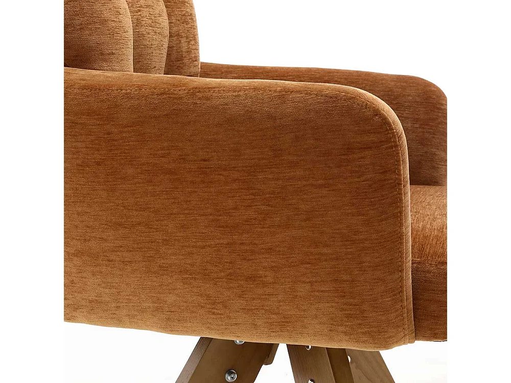 Esstischstuhl Stuhl Set in Ocker aus Chenillegewebe (2er Set)