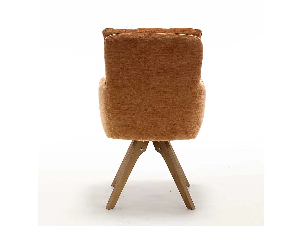 Esstischstuhl Stuhl Set in Ocker aus Chenillegewebe (2er Set)