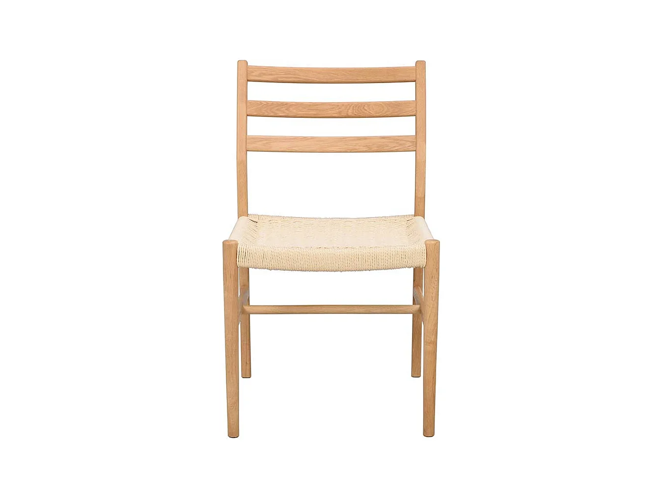 Stuhl Massivholz Essstuhl aus Eiche Massivholz mit Bezug aus Geflecht (2er Set)