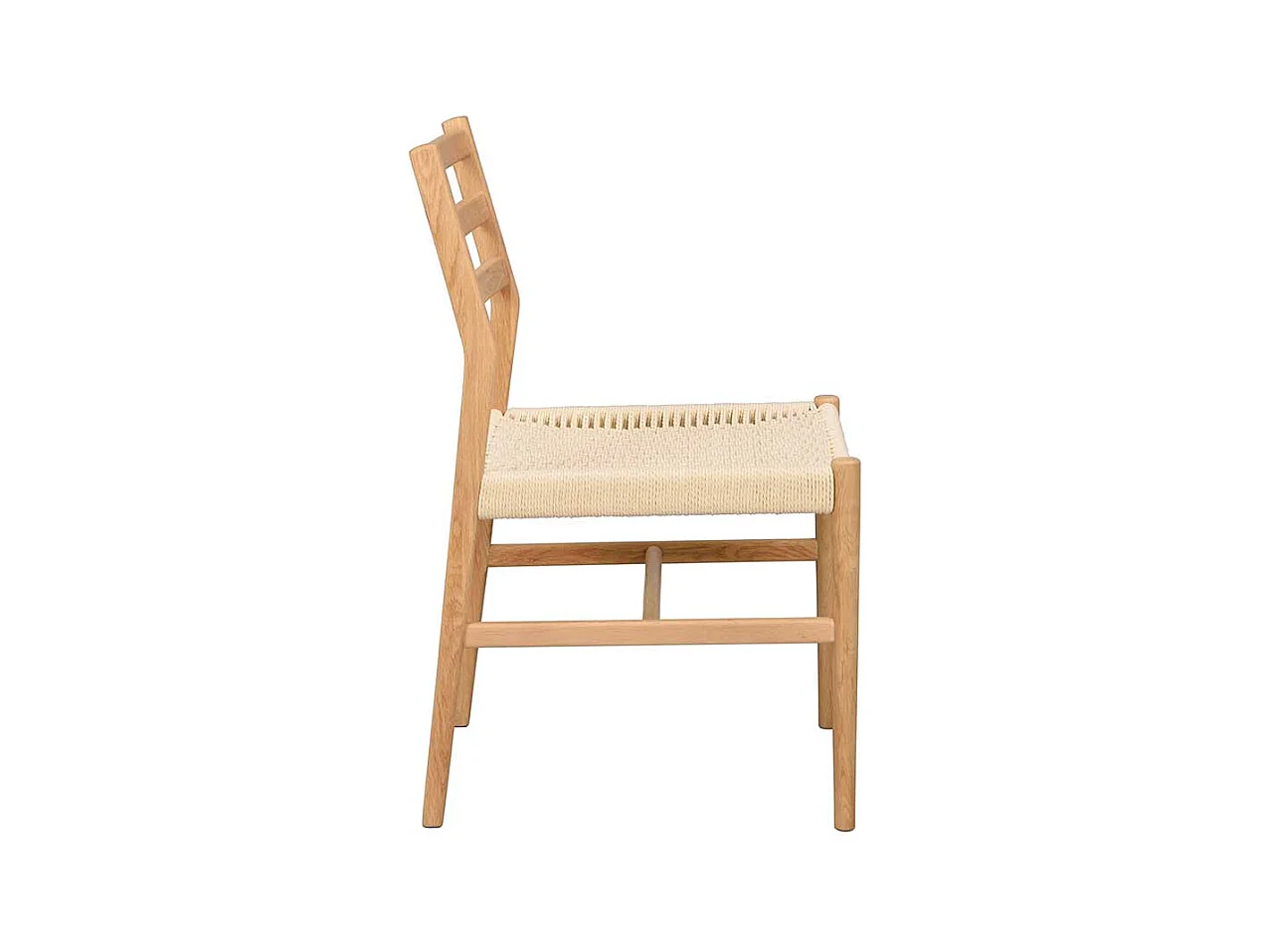 Stuhl Massivholz Essstuhl aus Eiche Massivholz mit Bezug aus Geflecht (2er Set)
