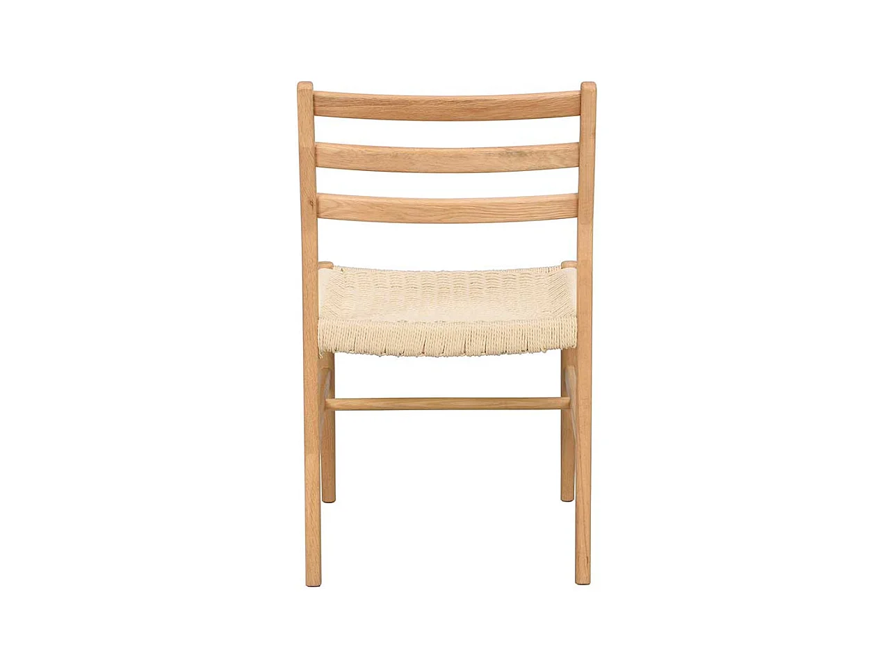 Stuhl Massivholz Essstuhl aus Eiche Massivholz mit Bezug aus Geflecht (2er Set)