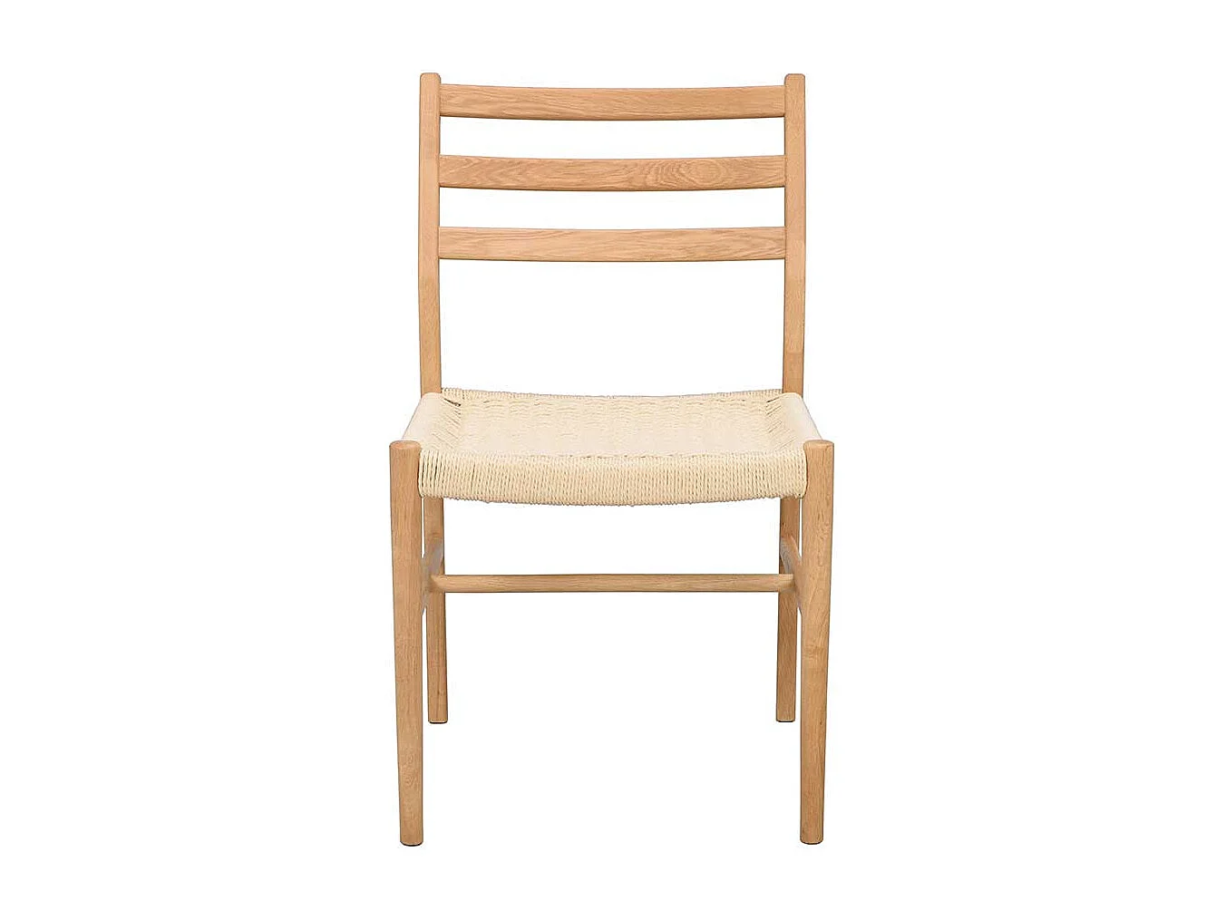 Stuhl Massivholz Essstuhl aus Eiche Massivholz mit Bezug aus Geflecht (2er Set)