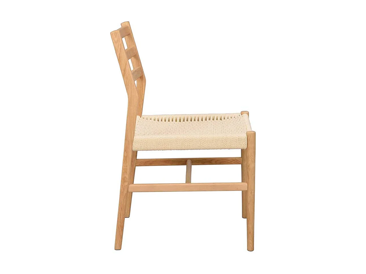 Stuhl Massivholz Essstuhl aus Eiche Massivholz mit Bezug aus Geflecht (2er Set)