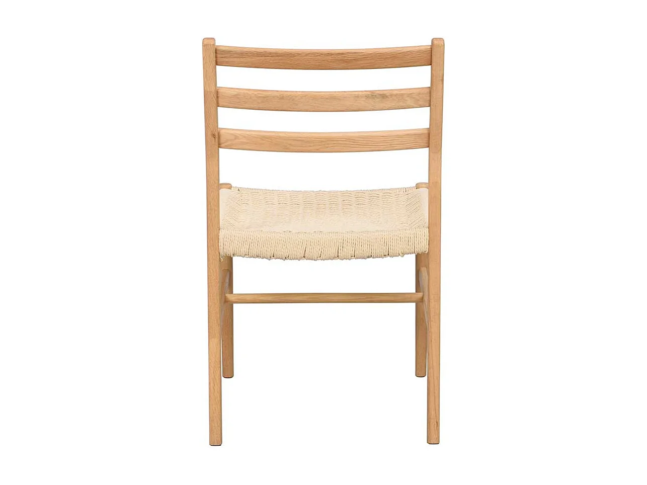 Stuhl Massivholz Essstuhl aus Eiche Massivholz mit Bezug aus Geflecht (2er Set)