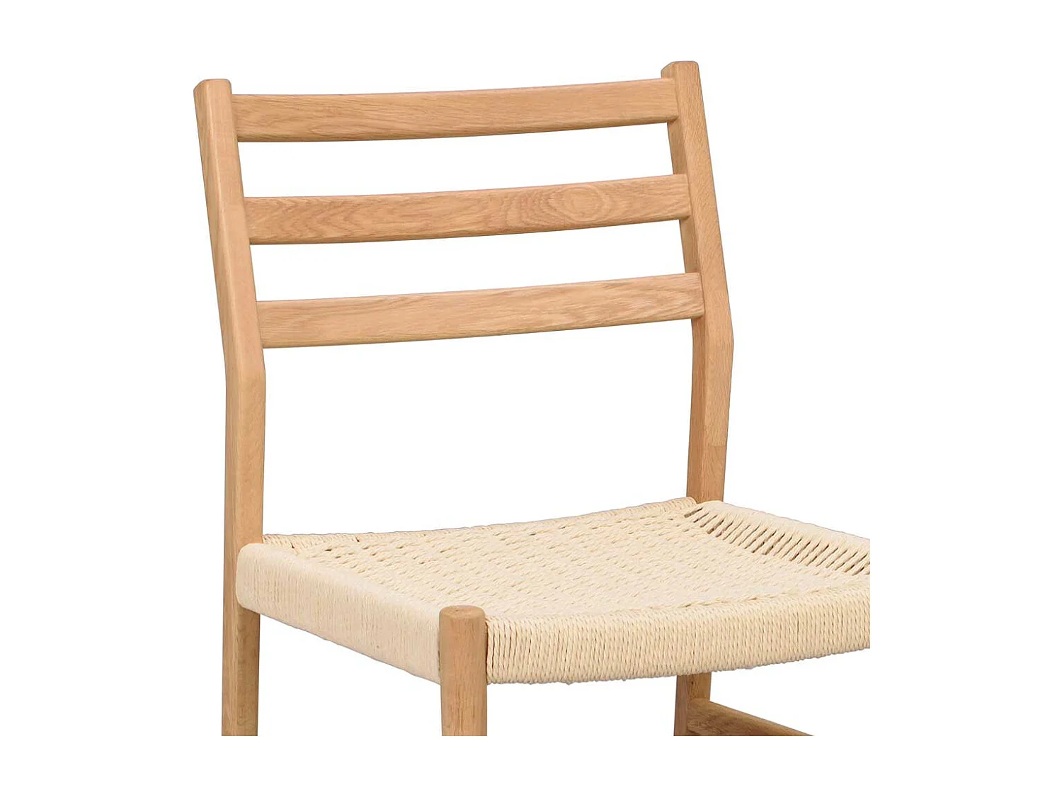 Stuhl Massivholz Essstuhl aus Eiche Massivholz mit Bezug aus Geflecht (2er Set)