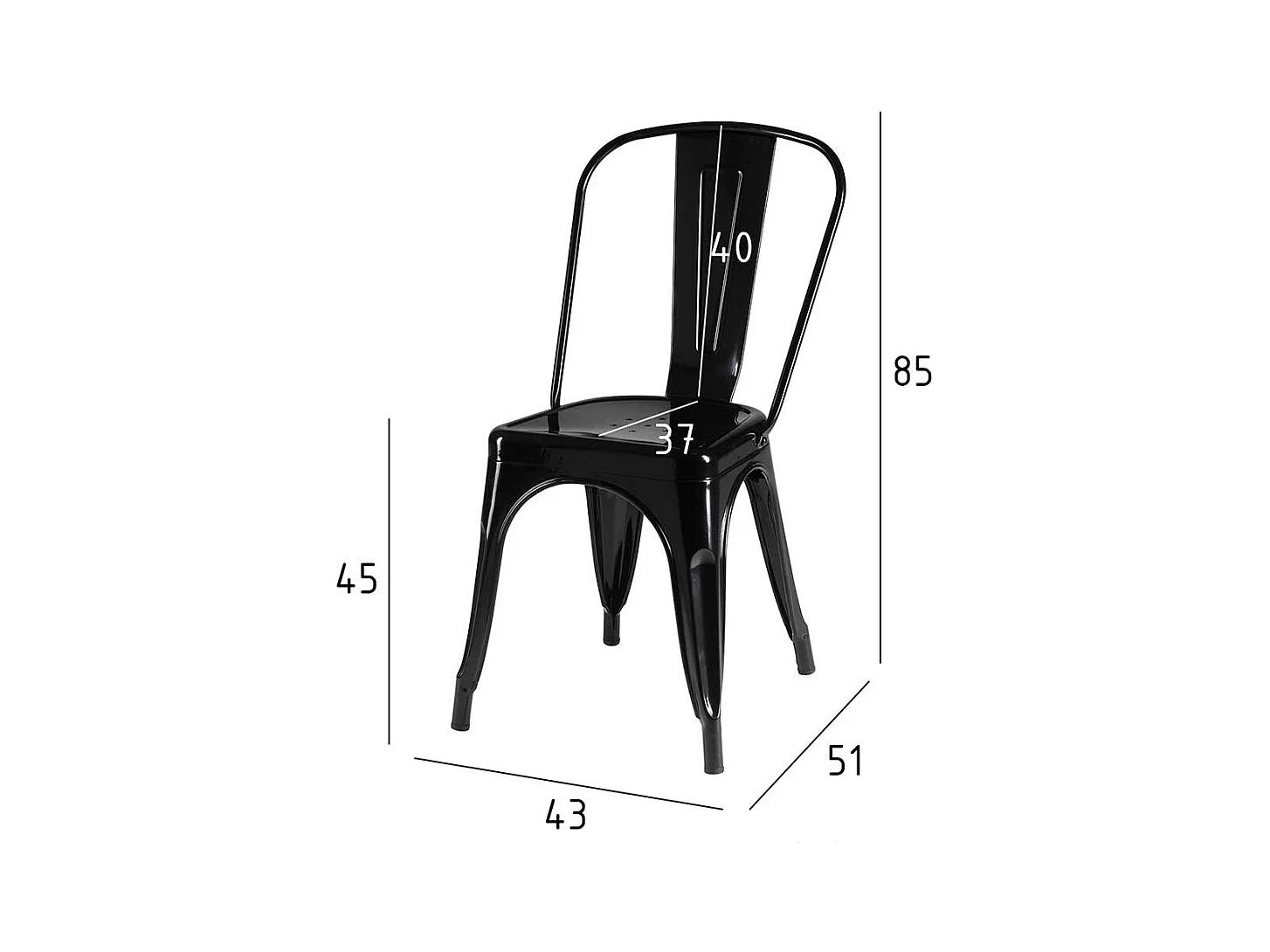 Industriedesign St�hle aus Stahl Schwarz (4er Set)