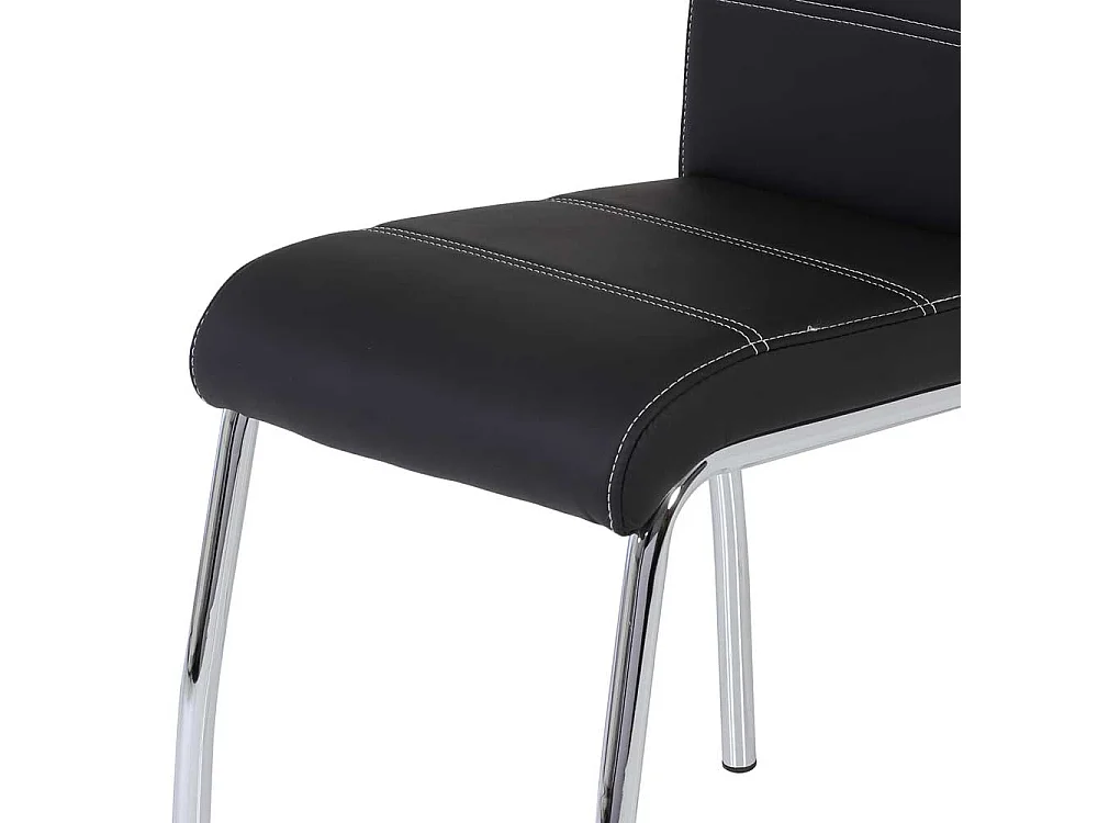 Esszimmerstuhl Set in Schwarz Kunstleder Griff (Set)