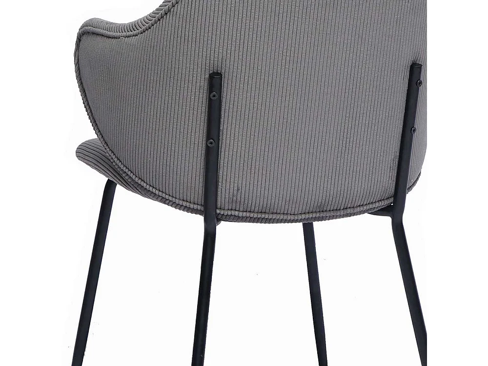 Retro Stühle in Grau und Schwarz Cord Bezug (2er Set)