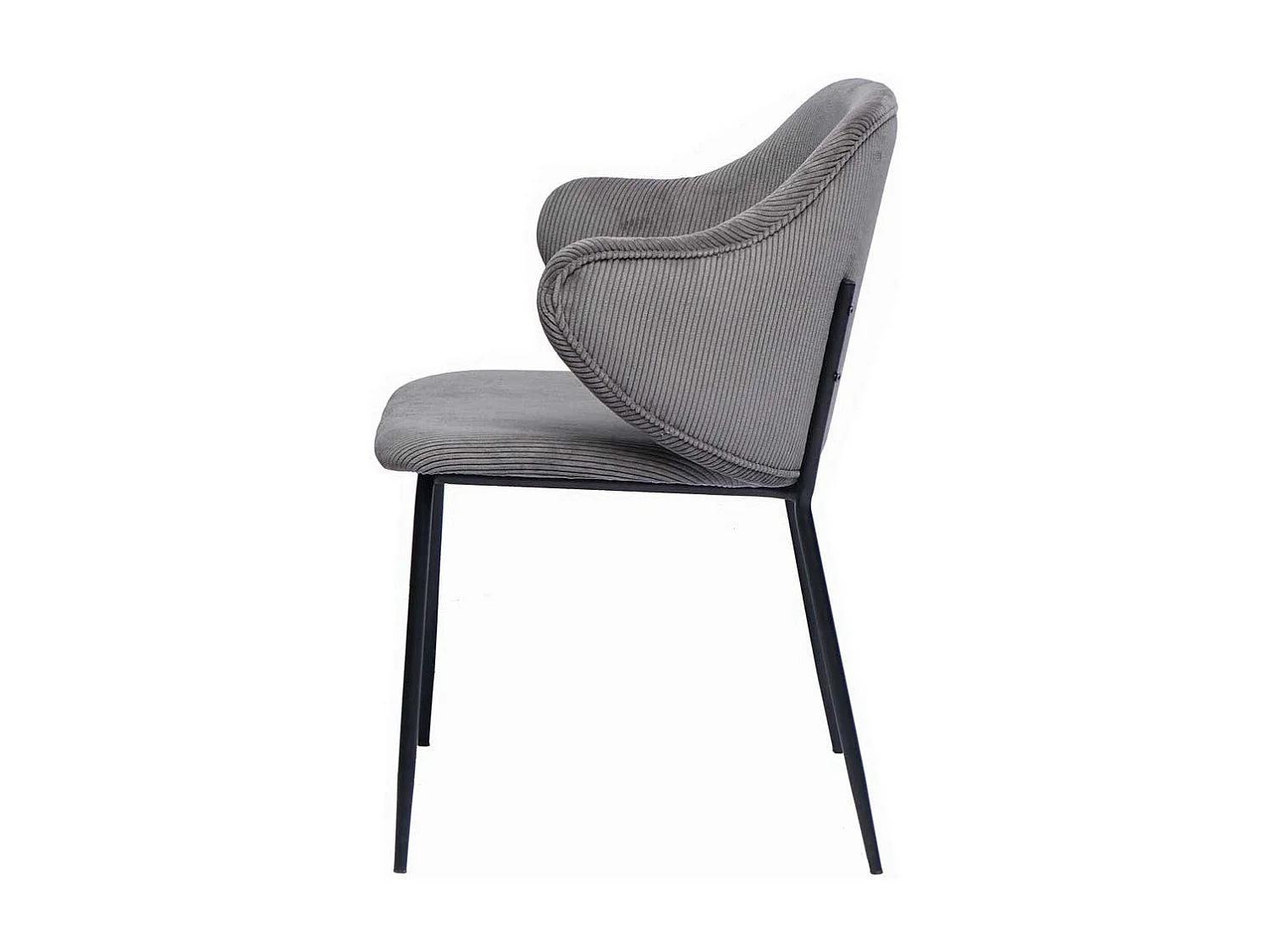 Retro Stühle in Grau und Schwarz Cord Bezug (2er Set)