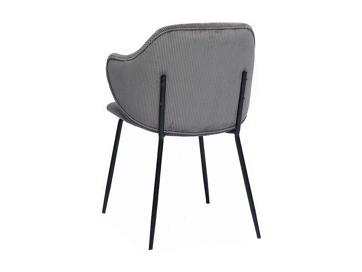 Retro Stühle in Grau und Schwarz Cord Bezug (2er Set)