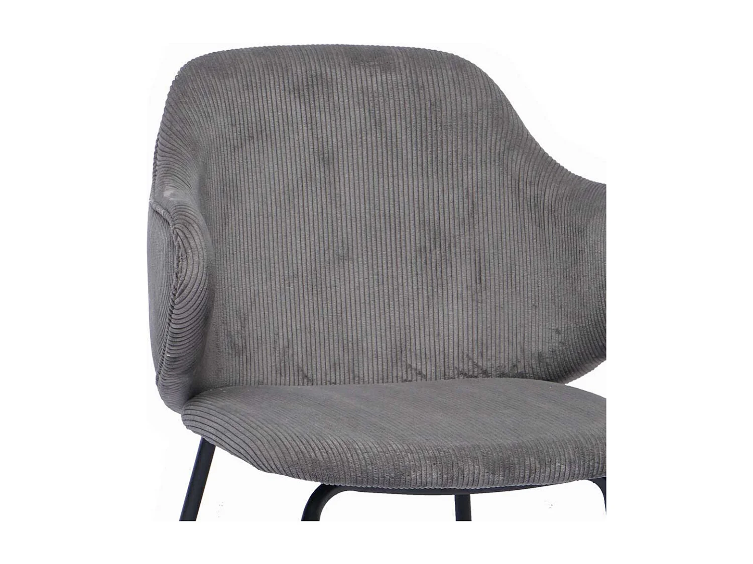 Retro Stühle in Grau und Schwarz Cord Bezug (2er Set)