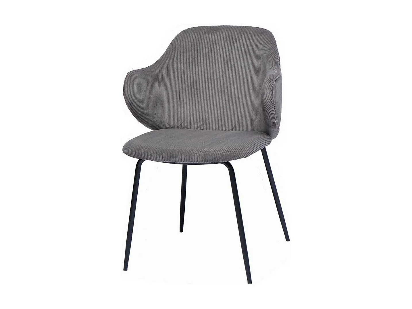 Retro Stühle in Grau und Schwarz Cord Bezug (2er Set)