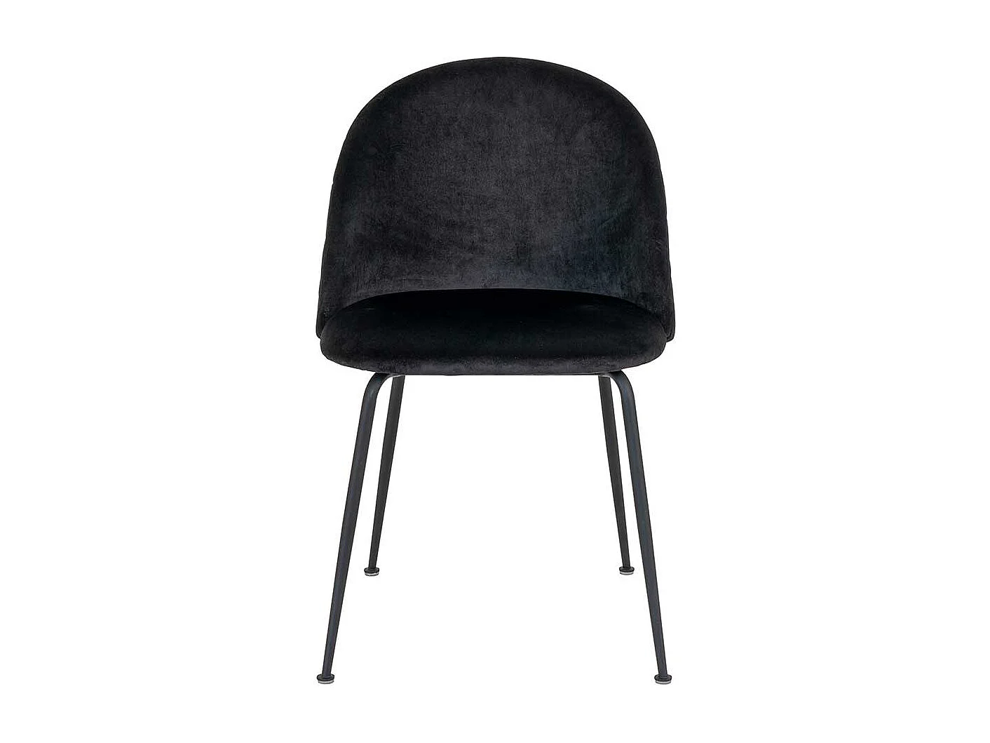 Polsterstuehle Esszimmer in Schwarz Samt Retrostil (2er Set)