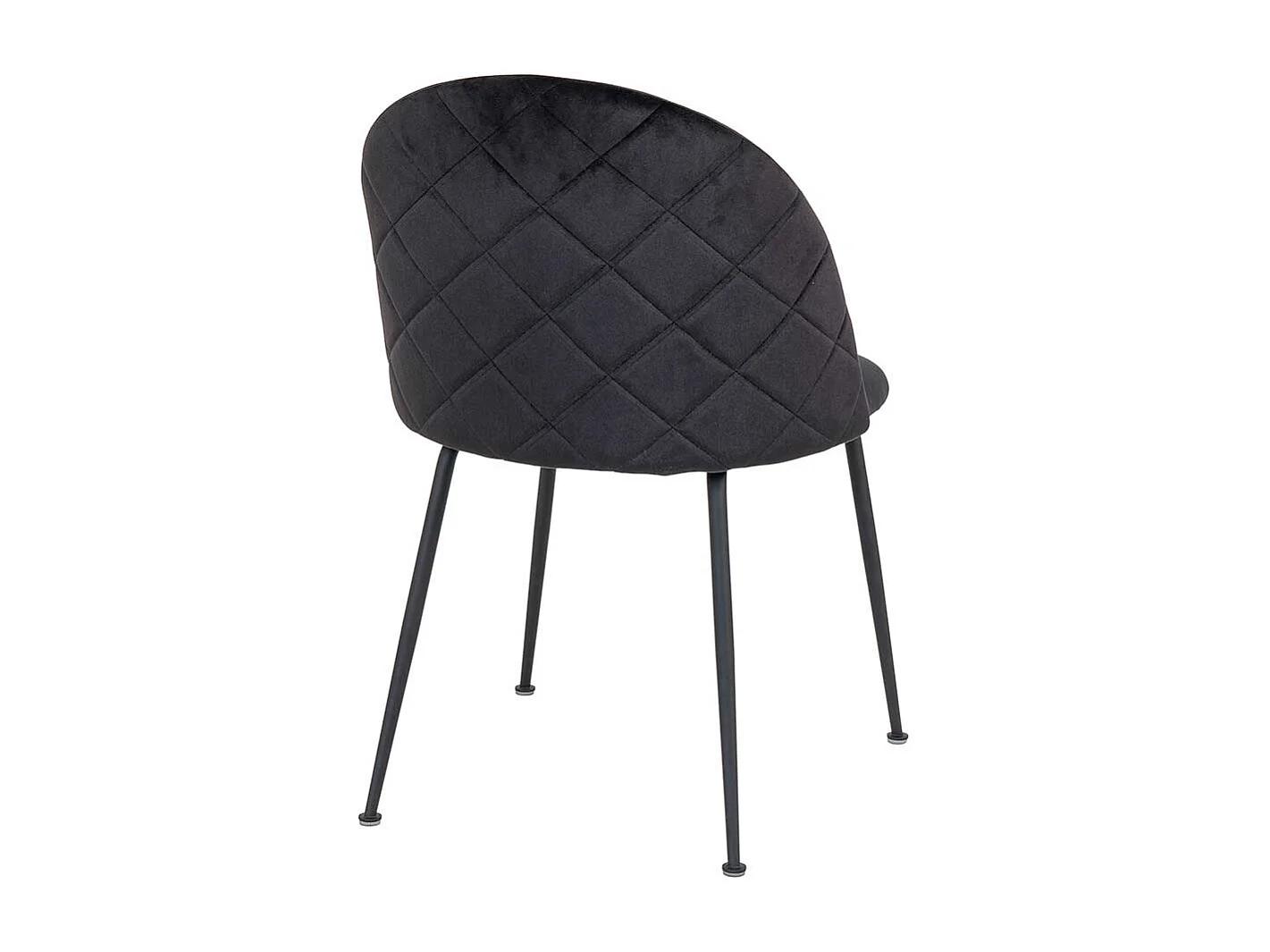 Polsterstuehle Esszimmer in Schwarz Samt Retrostil (2er Set)