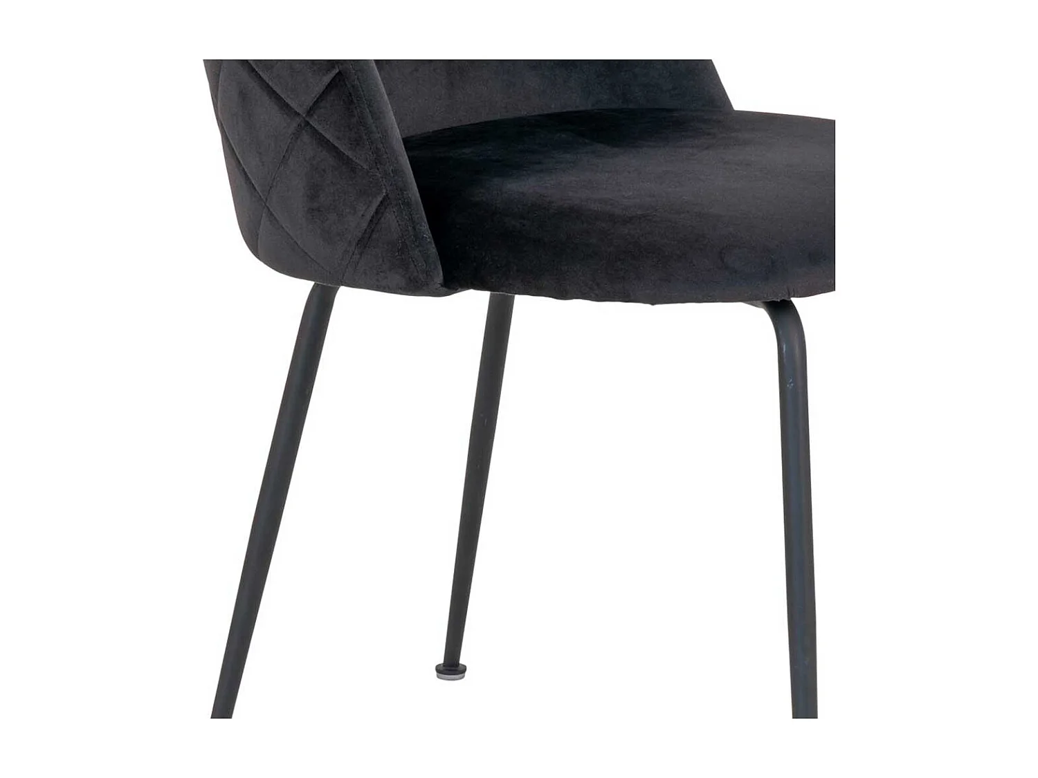 Polsterstuehle Esszimmer in Schwarz Samt Retrostil (2er Set)