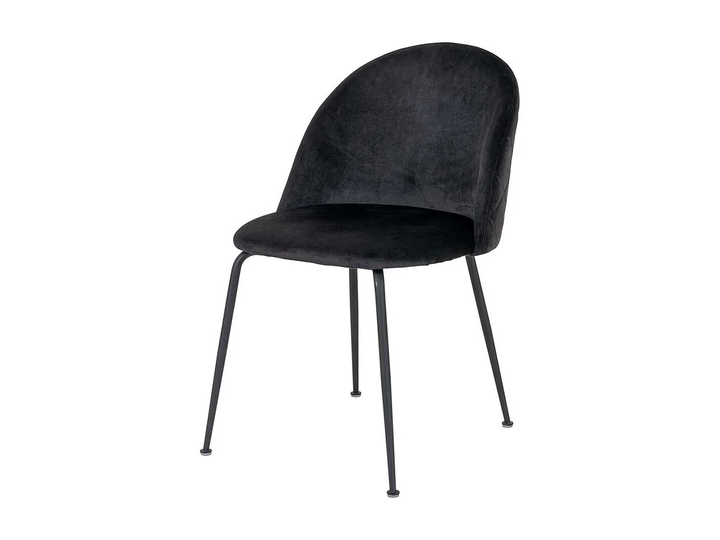 Polsterstuehle Esszimmer in Schwarz Samt Retrostil (2er Set)