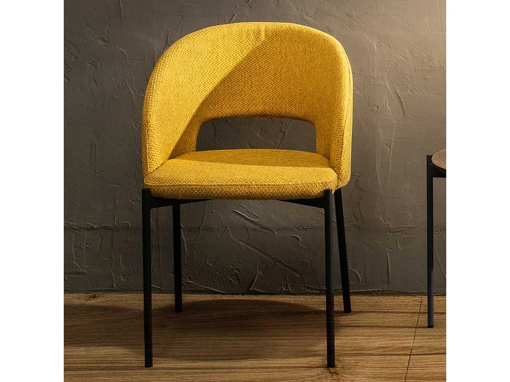 Esszimmerstühle in Gelb Armlehnen (2er Set)
