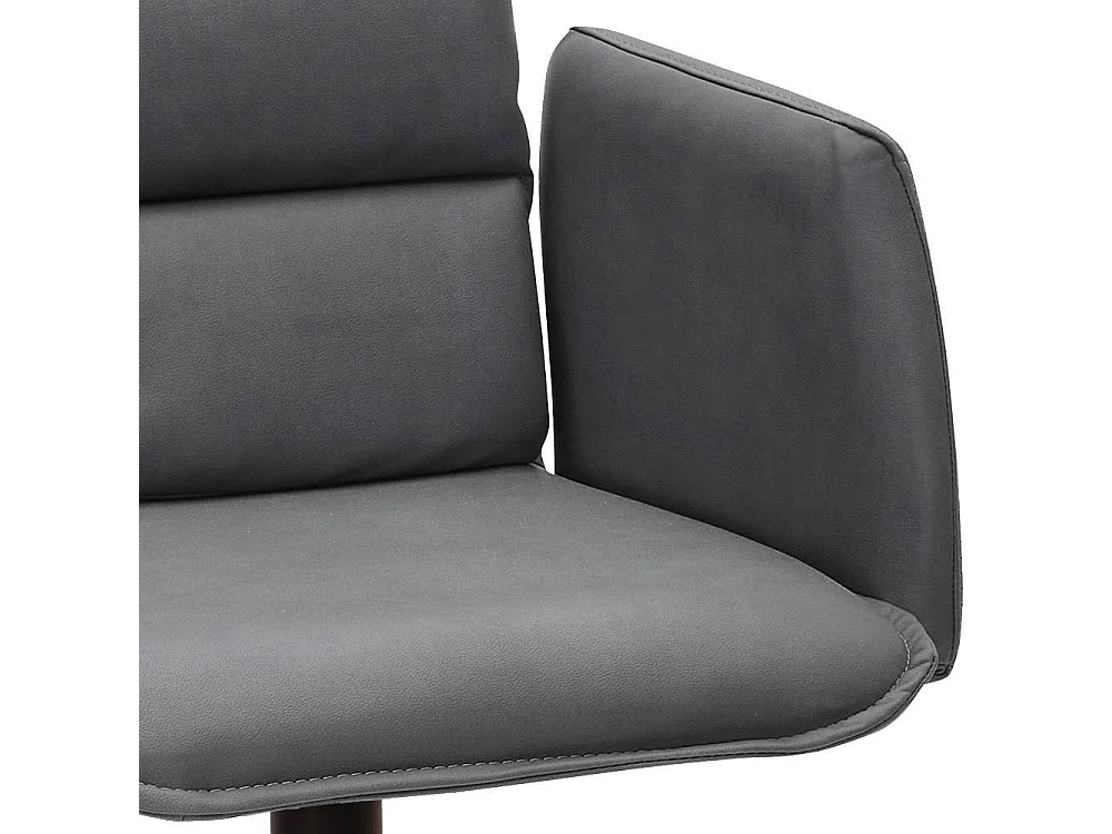 Armlehnstuhl Polsterstuhl Esszimmer in Dunkelgrau mit Gestell aus Metall