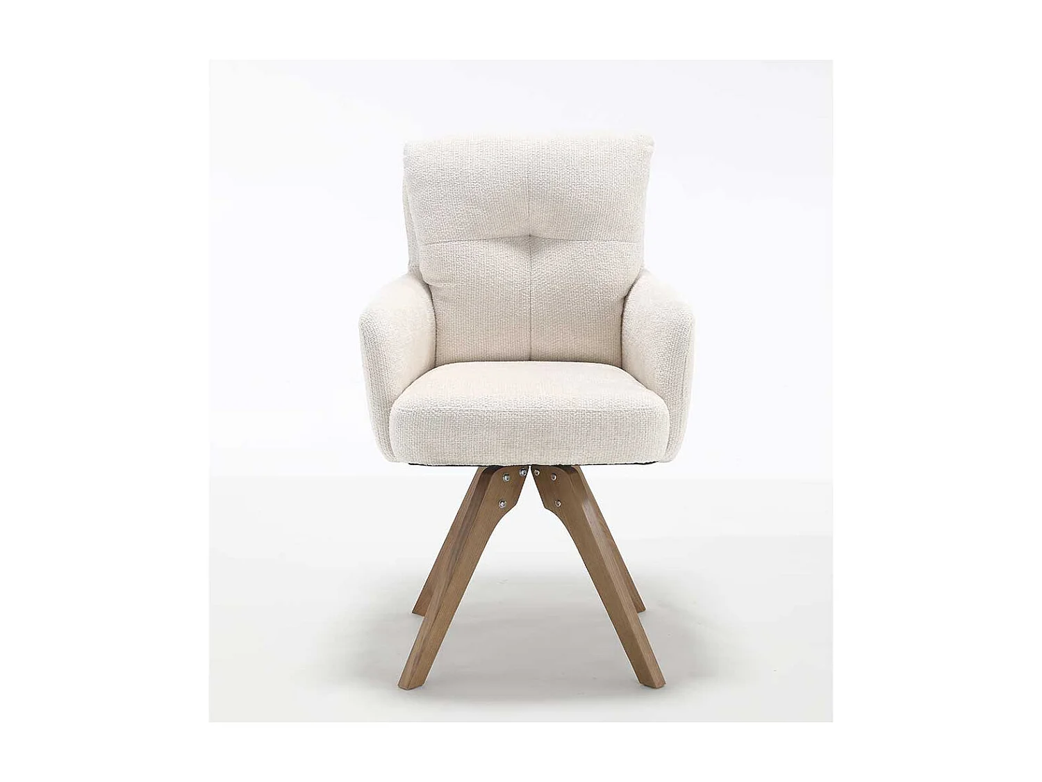 Polsterstuhl Esstischstühle in Cremeweiß und Eichefarben (2er Set)