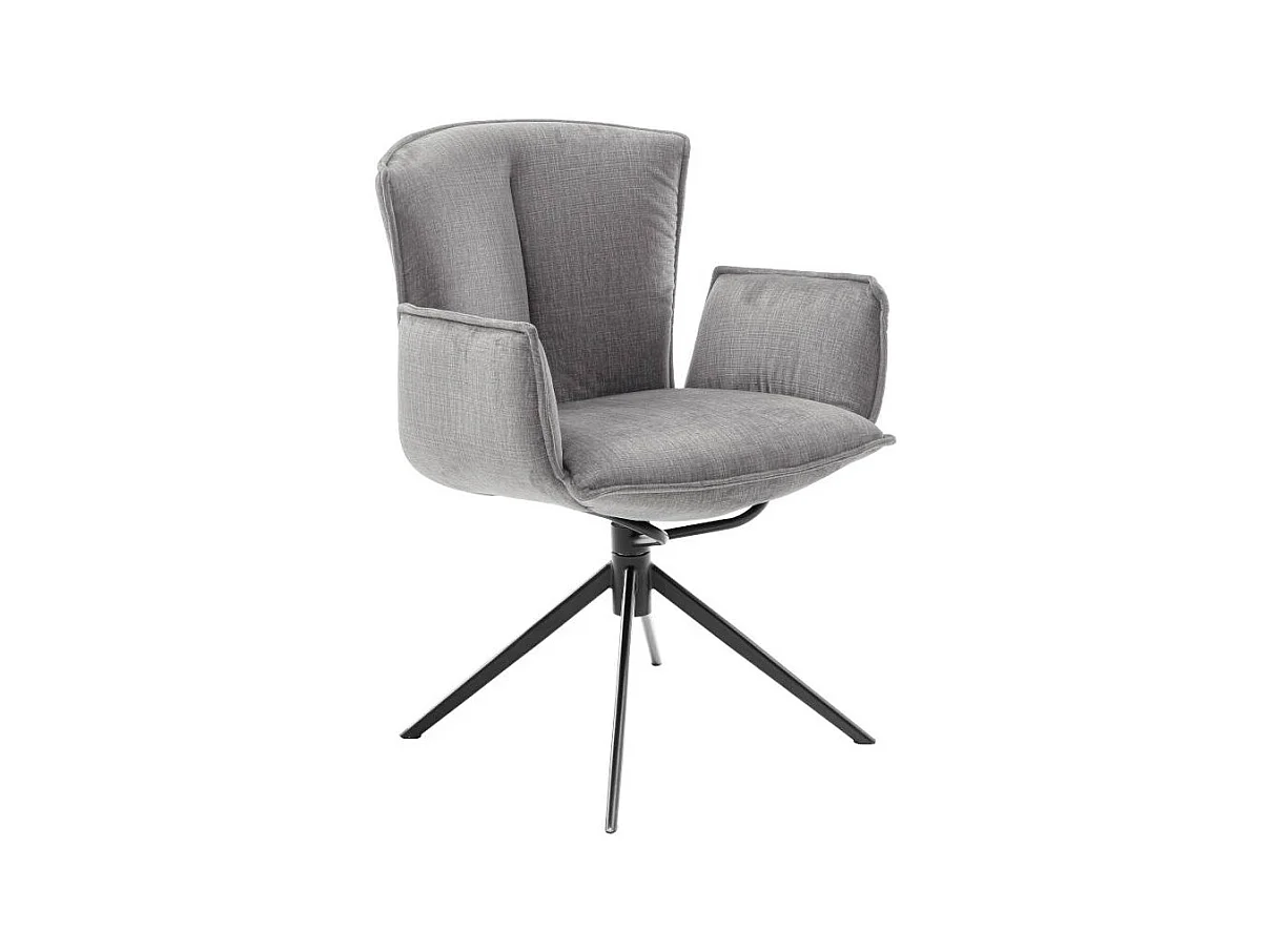 Armlehnstuhl Wohnzimmerstuhl in Anthrazit um 360 Grad drehbar (2er Set)