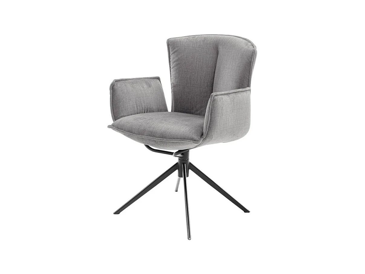 Armlehnstuhl Wohnzimmerstuhl in Anthrazit um 360 Grad drehbar (2er Set)