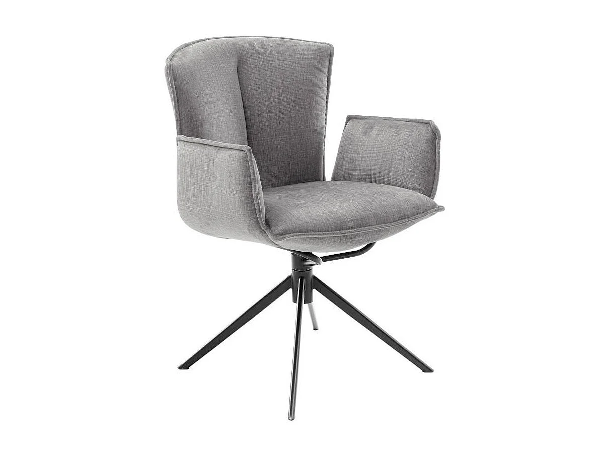 Armlehnstuhl Wohnzimmerstuhl in Anthrazit um 360 Grad drehbar (2er Set)