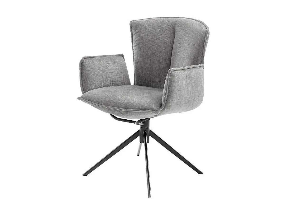 Armlehnstuhl Wohnzimmerstuhl in Anthrazit um 360 Grad drehbar (2er Set)