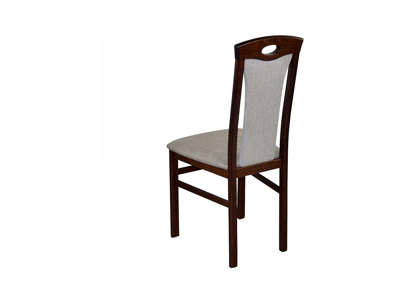 Stühle Nussbaumfarben Bezug Hellgrau hoher Lehne (2er Set)