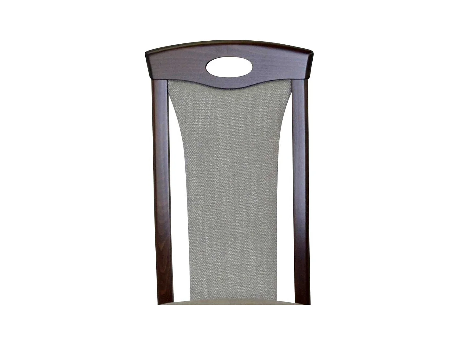 Stühle Nussbaumfarben Bezug Hellgrau hoher Lehne (2er Set)